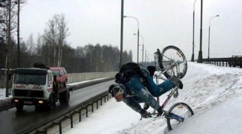 13. Кататься на велосипеде по снегу - плохая идея