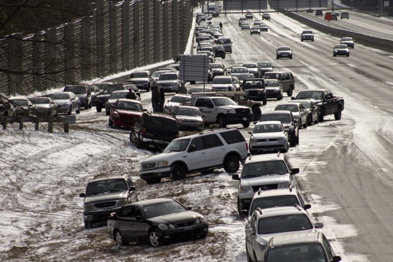 8. Транспортный коллапс во время снегопада в Джорджии, США