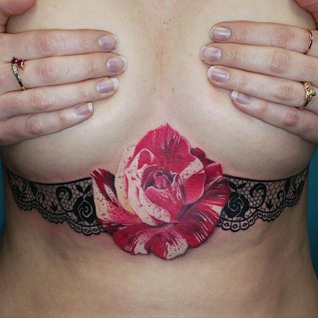 20 сексуальных татуировок под грудью, от которых вы не сможете оторвать глаза! 