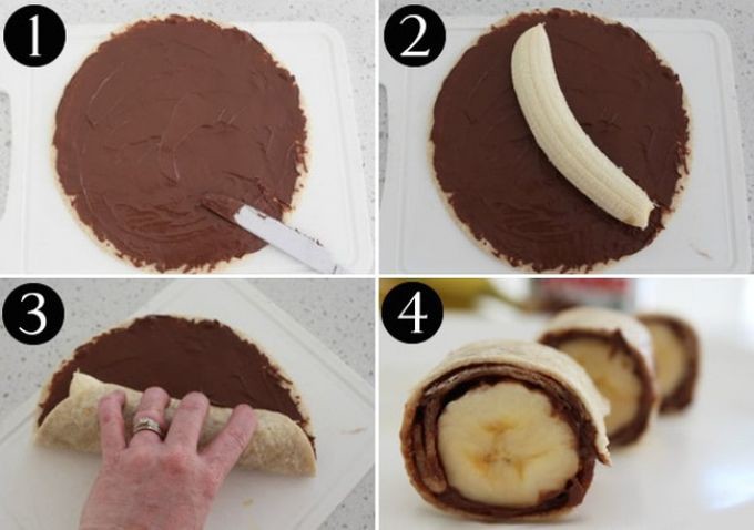 6. Ролл с бананом и шоколадной пастой