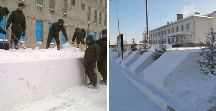 Сугробы в армии фото