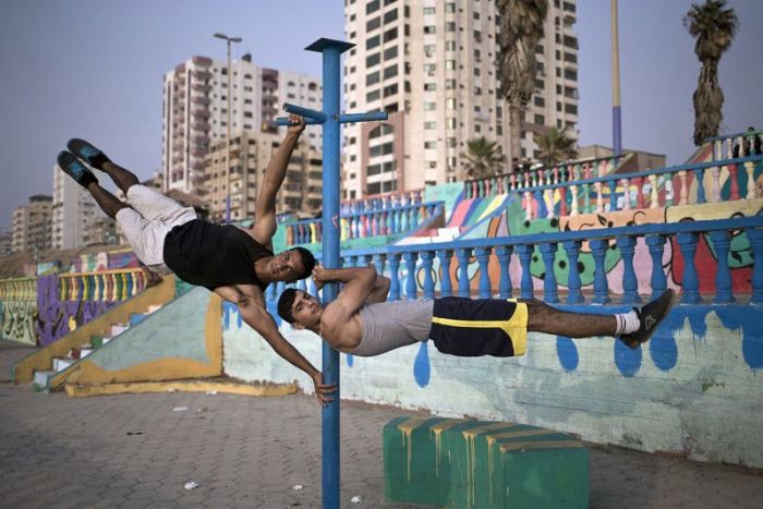 Любители воркаута из Палестины воркаут, палестина, спорт