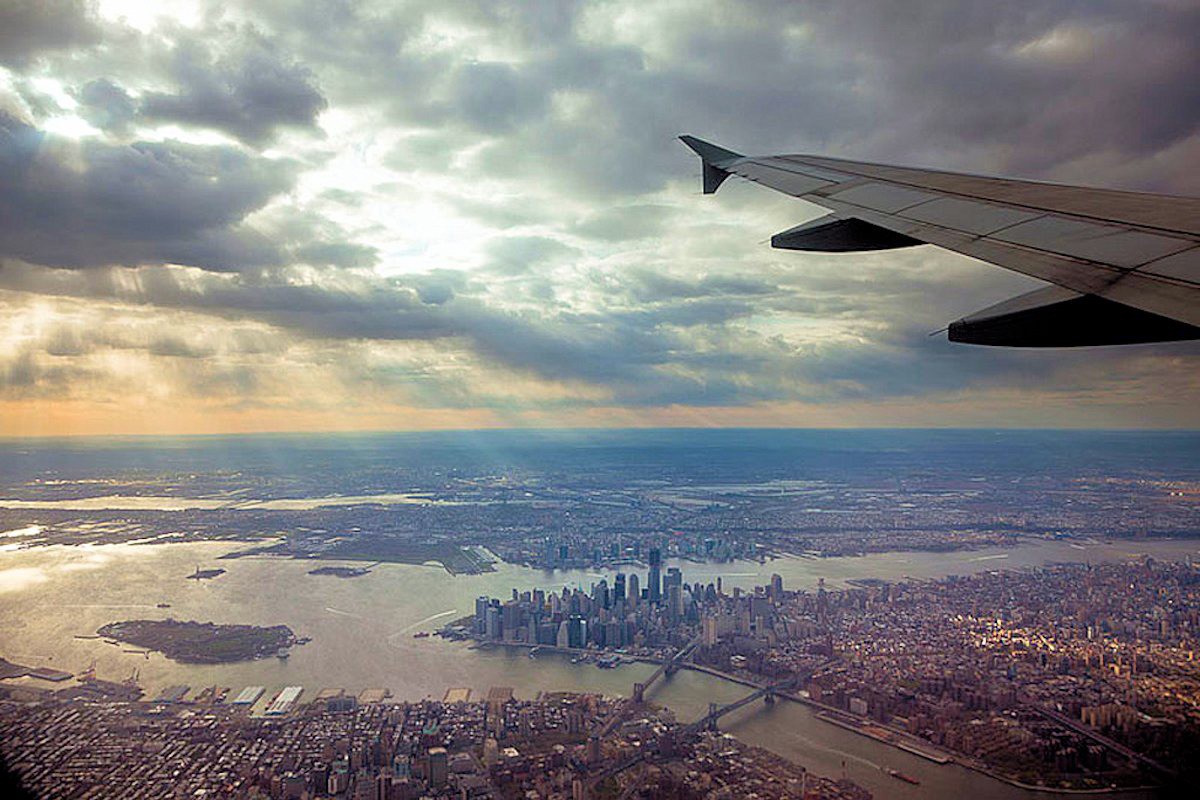 Нью йорк из самолета