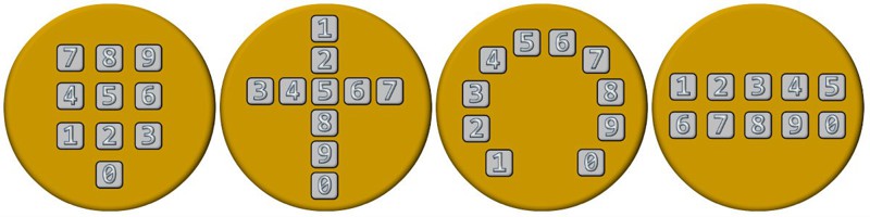 В общей сложности для тестов оптимального расположения кнопок в AT&T отобрали 16 вариантов размещения цифр.