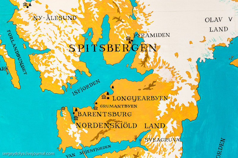 Карта шпицбергена на русском языке с городами и поселками
