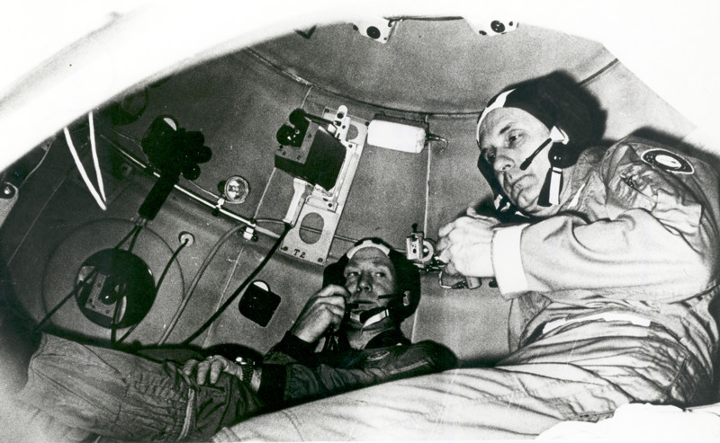 Во время тренировок в советском космическом центре.