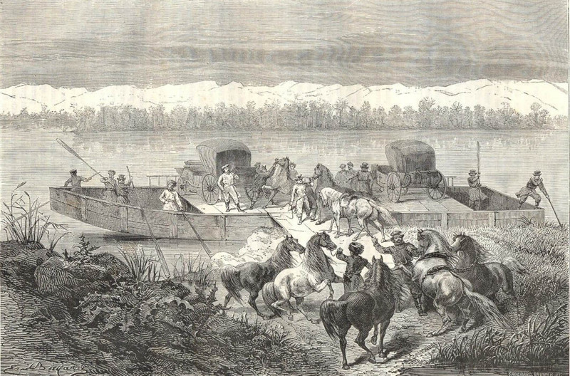 Перевоз через Енисей, 1865 год