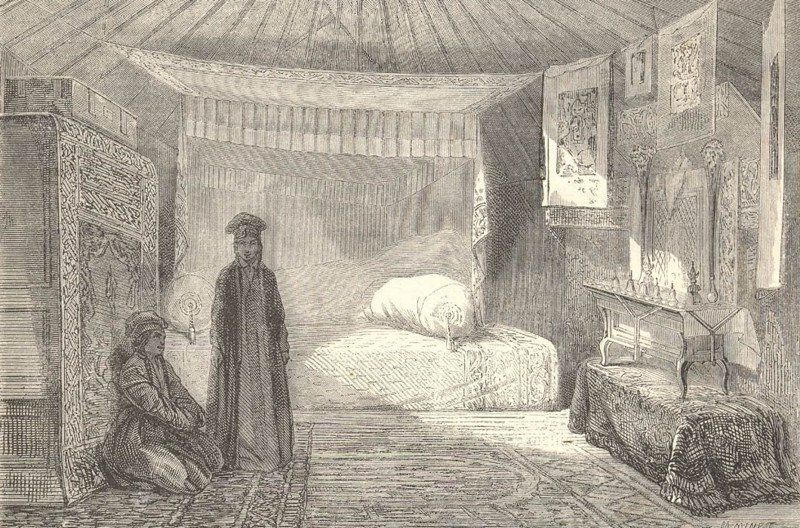Дагестан. Внутренний вид юрты калмыцкой принцессы, 1860 год
