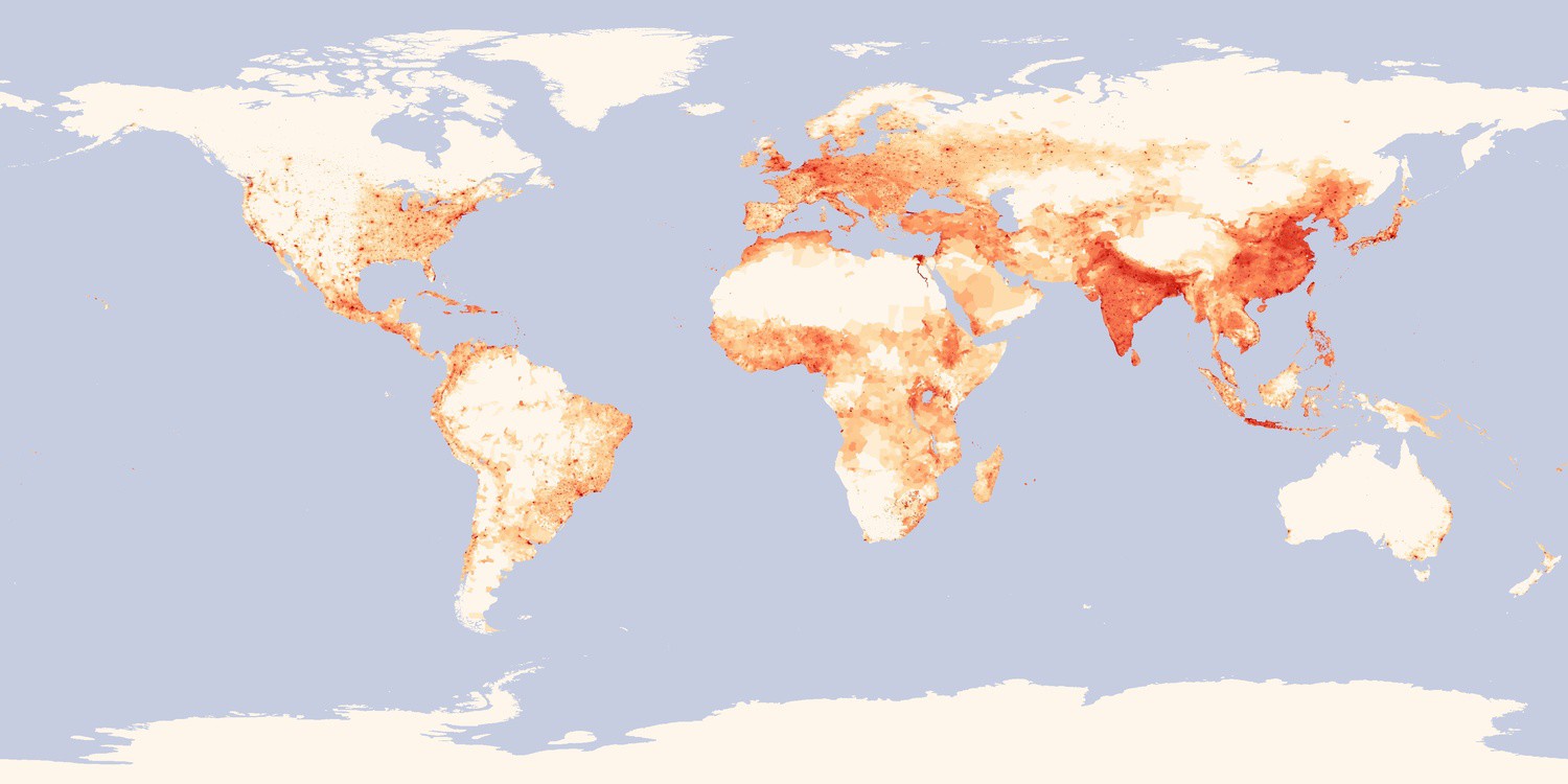 8. Карта плотности населения мира
