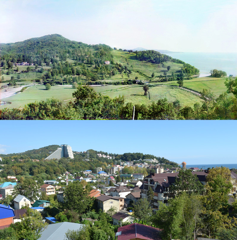 Панорама Дагомыса в 1012 и 2015 годах