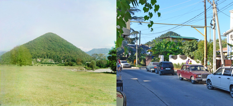 Гора Успенского в Дагомысе в 1912 и 2015 годах