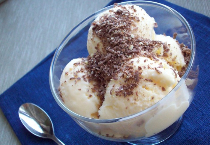 Пломбир без сливок с шоколадной крошкой (+видео). Домашнее мороженое.