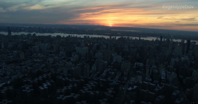 Закат над Нью-Йорком с воздуха