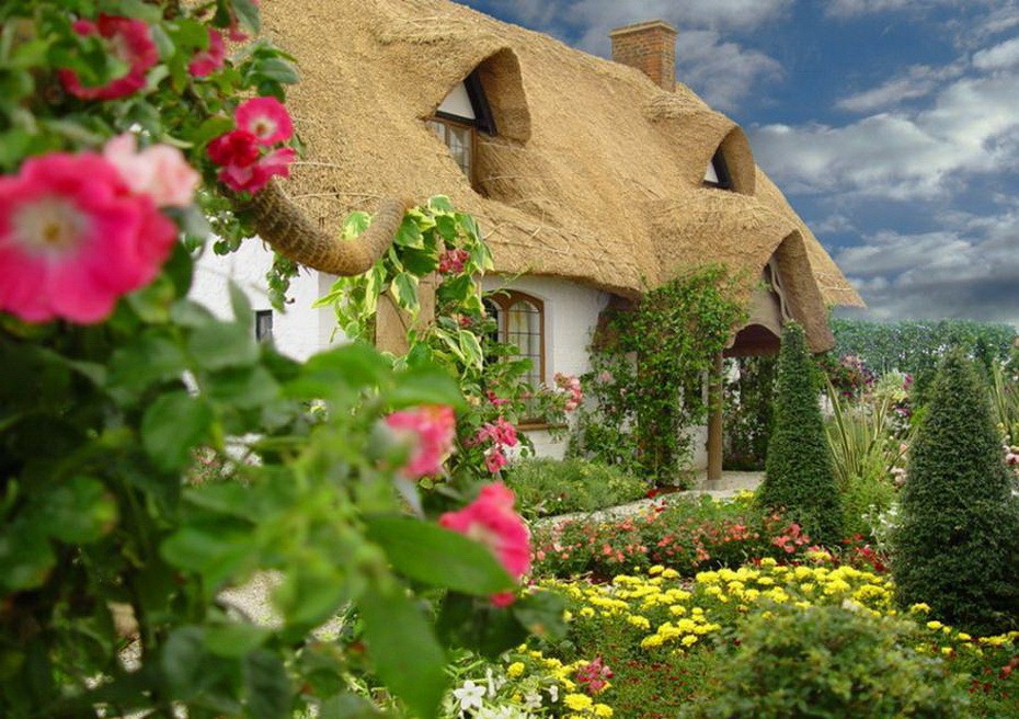 Домик с соломеенной крышей, Англия бесплатно