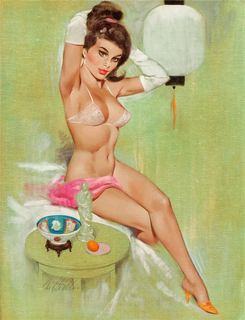 Evocative erotic pinup girl art