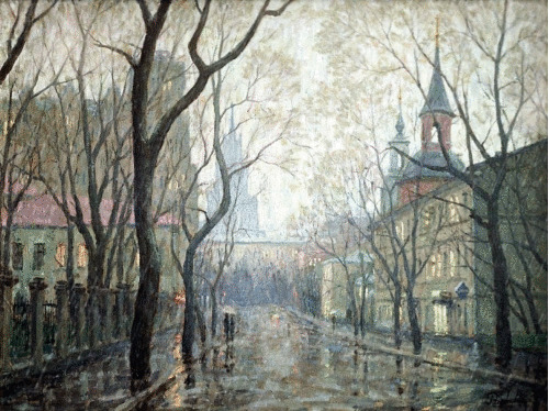 Дождливая Москва художника Игоря Разживина