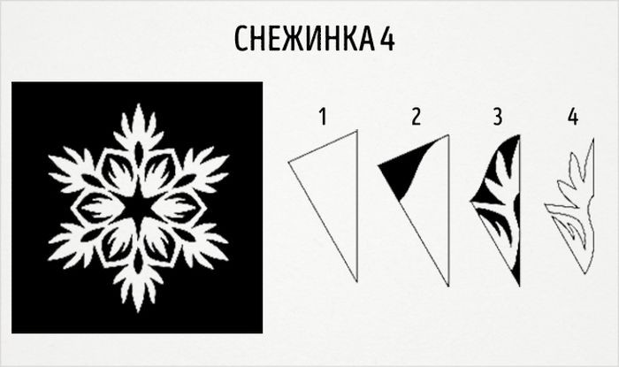 1. Простая снежинка оригами