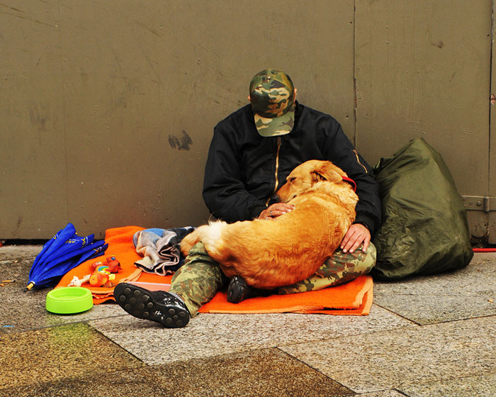 16. Бездомный с собакой 
