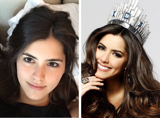 1. В рамках кампании несколько участниц конкурса "Мисс Вселенная" поделились с миром своими фото без макияжа. Например, это - нынешняя Мисс Колумбия Паулина Вега.