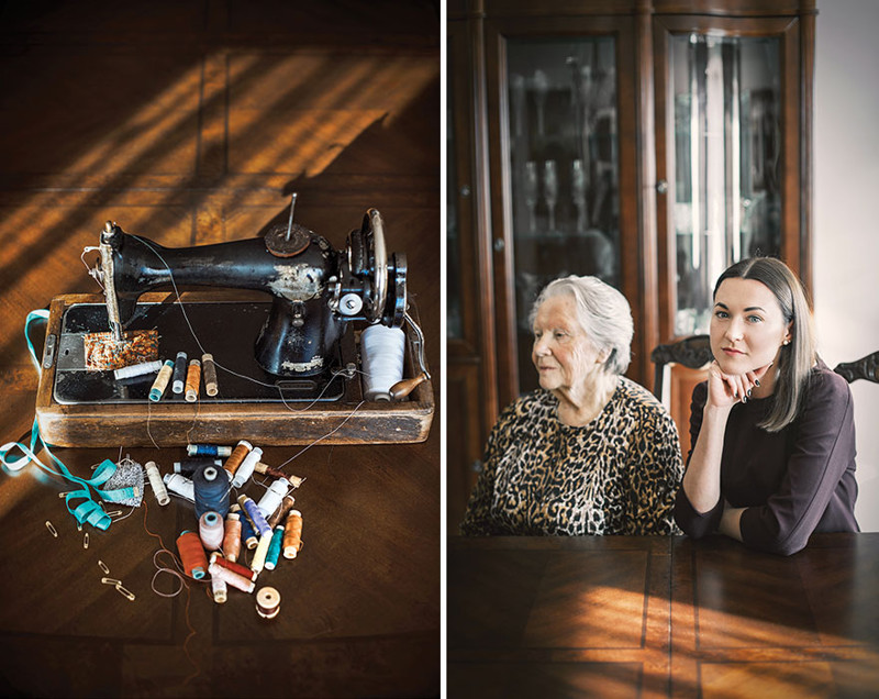 Ювелир Дидре Диобле со своей бабушкой Региной и её подарком – швейной машинкой Singer.