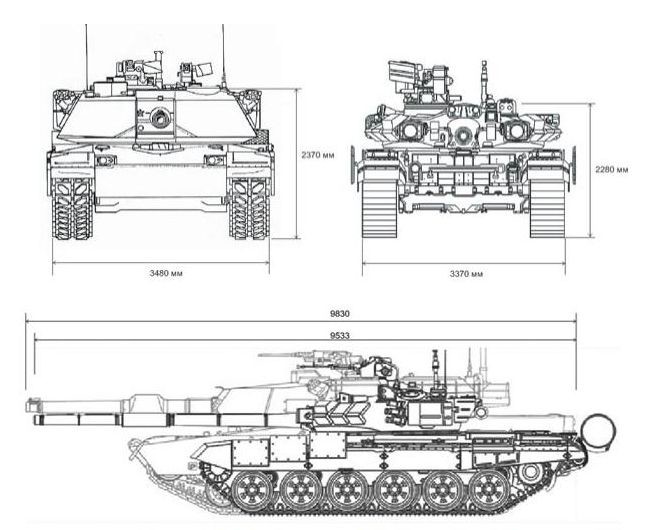 Абрамс танк чертеж