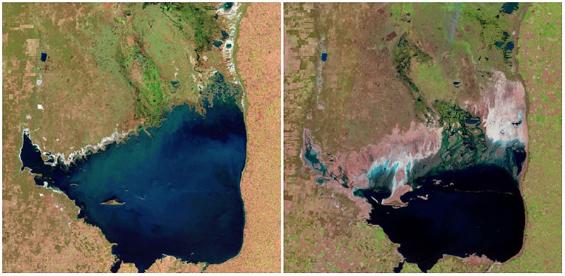 Озеро Мар-Чикита, Аргентина. Июль 1998 г. — сентябрь 2011 г.
