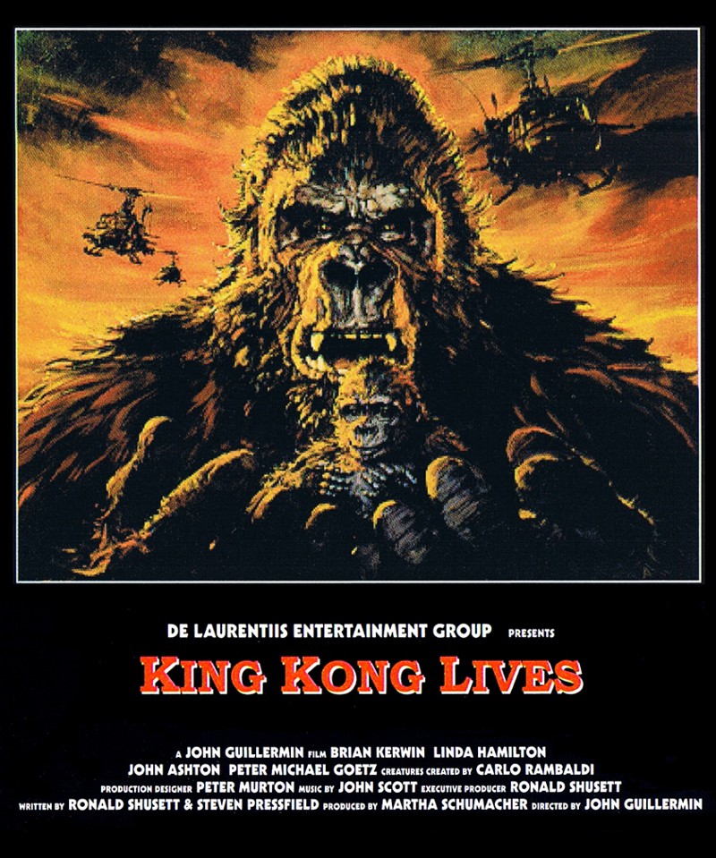 15. «Кинг Конг жив» / King Kong Lives (США, 1986, в СССР - 1988, фантастико-приключенческая мелодрама, реж. Джон Гиллермин) 53,6 млн.