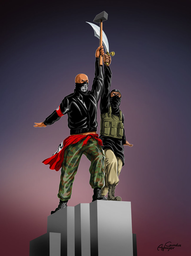 “Война и мир” – новая серия политических иллюстраций от скандального Гундуза Агаева 