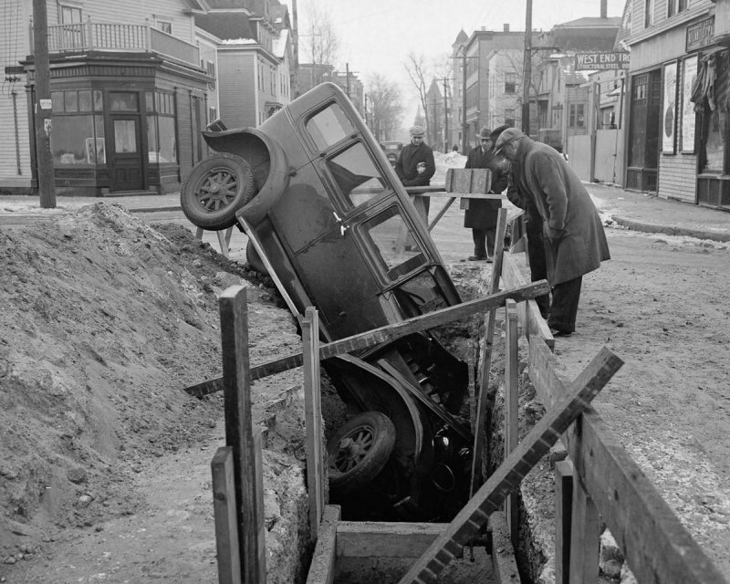 Автомобильные ретро-аварии Бостона 1930-х годов