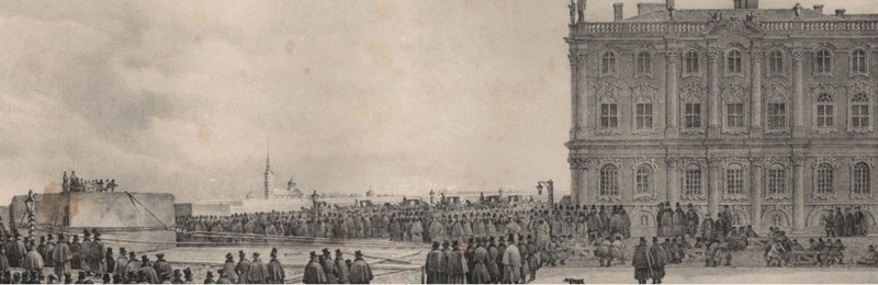 Таинственное циклопическое сооружение на месте Александровской колонны в начале 19 века 