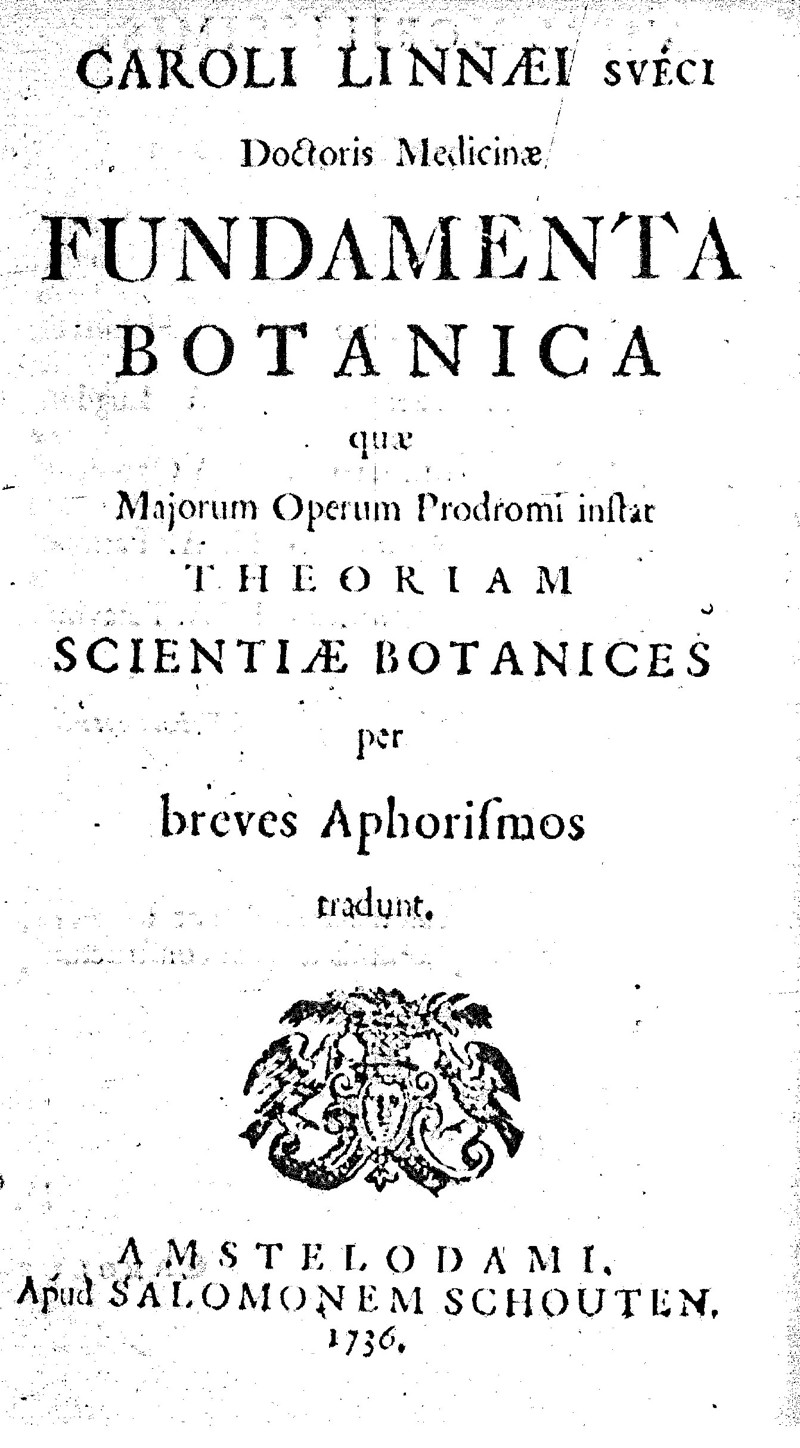 1753 — публикация работы «Species Plantarum» (Виды растений) К. Линнея. Эта дата принята за исходный пункт ботанической номенклатуры.