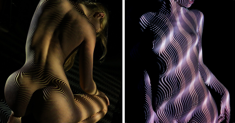 Фотограф облачает голых женщин в свет и тени 