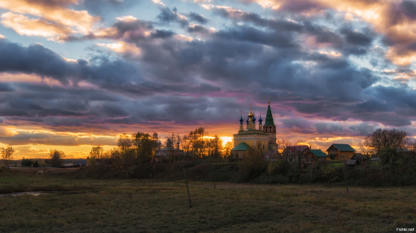 Село Дунилово Ивановская область зима закат