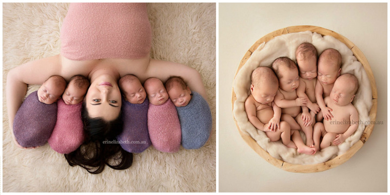 Невозможно милые фотографии новорожденных пятерняшек