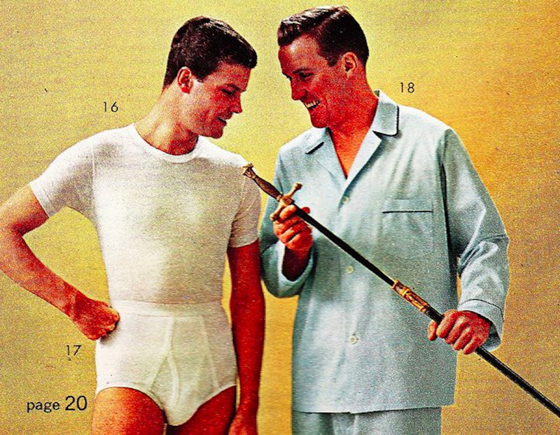 Смешная и нелепая винтажная реклама мужского белья