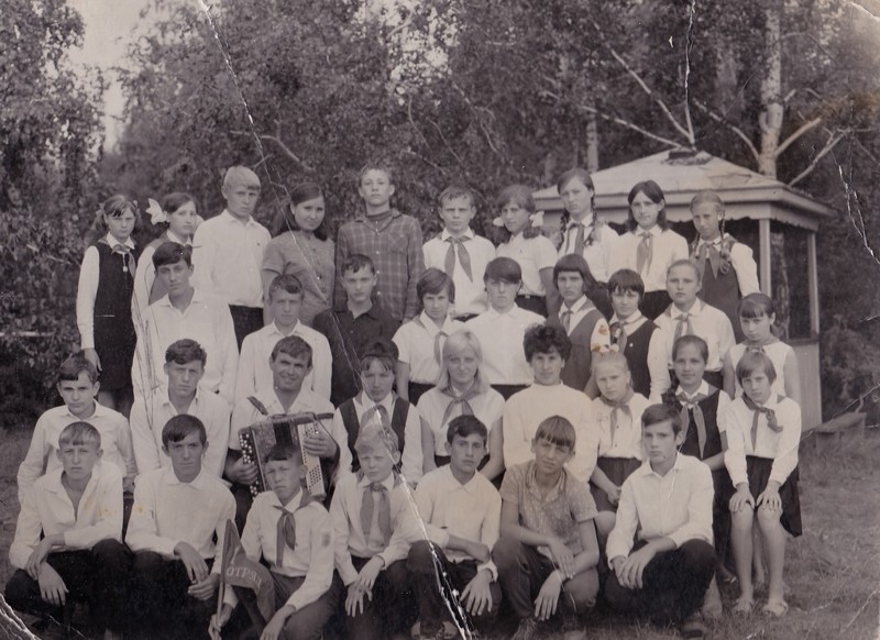 Пионеры в лагере.1969 год. Алтайский край.