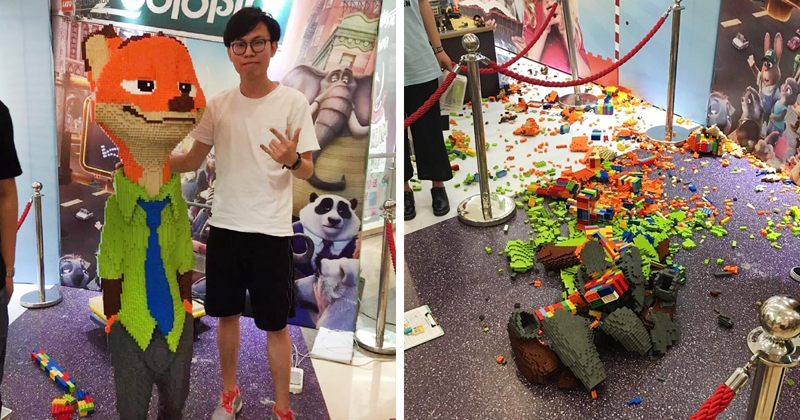 Мужчина потратил 15 000 долларов и 3 дня на скульптуру из "Лего", а ребенок разрушил ее за секунду