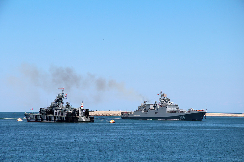 Как в Севастополе новый фрегат для ЧФ «Адмирал Григорович» встречали