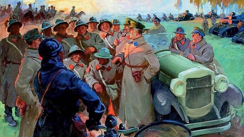«К. Е. Ворошилов на маневрах». Василий Сварог, 1932 год