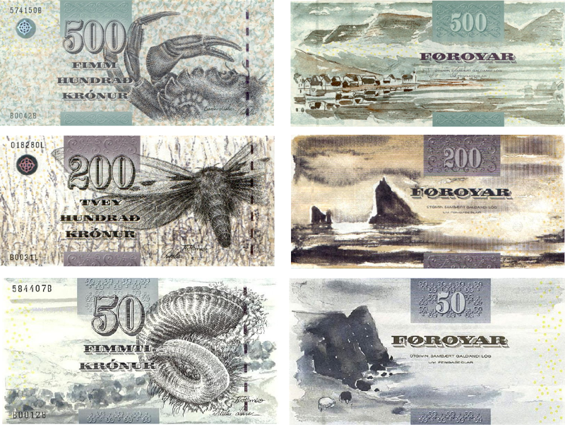 Деньги на Фарерах тоже особенные и больше похожи на красочные открытки, чем на национальную валюту. Несмотря на то, что это датская крона, она имеет совершенно уникальный дизайн. 