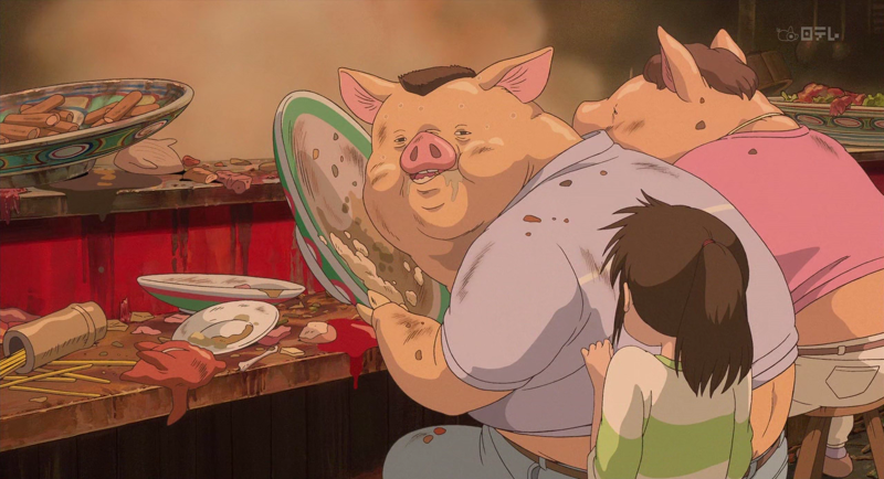 Студия Ghibli наконец объяснила почему родители девочки в мультфильме «Унесённые призраками» превратились в свиней   