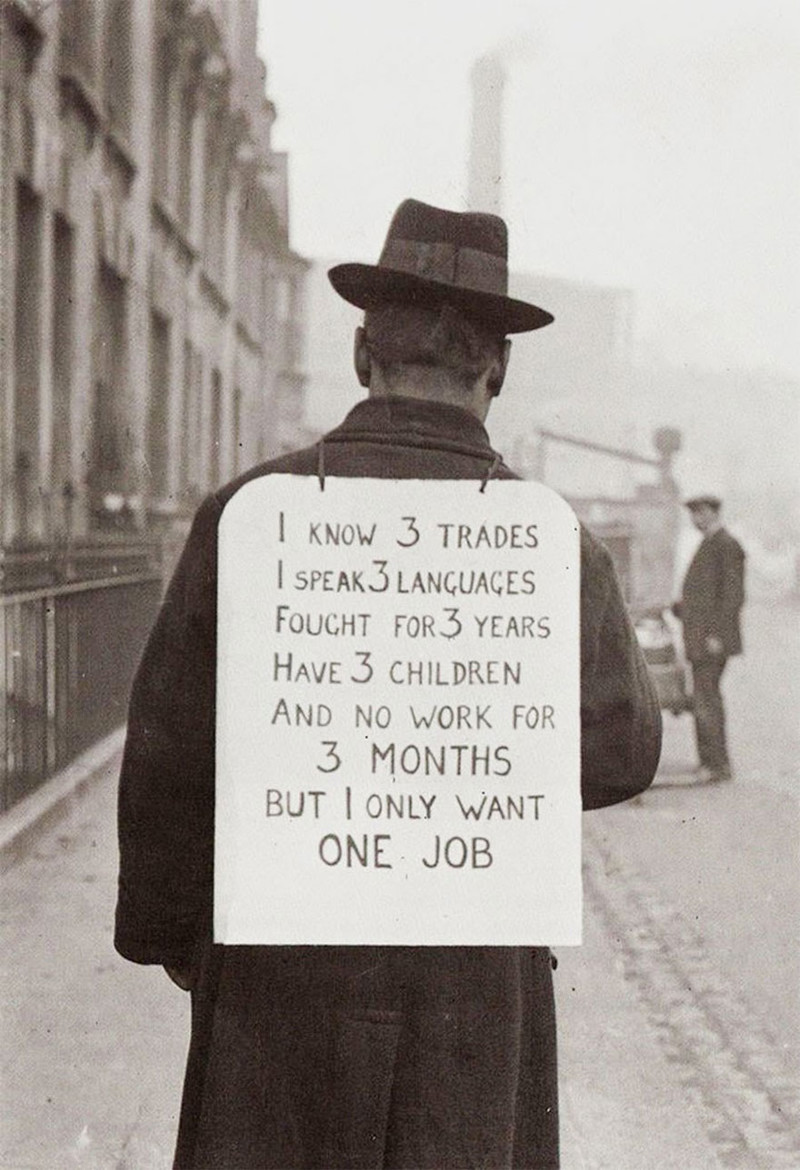 Поиск работы в Америке, 1930-е гг.