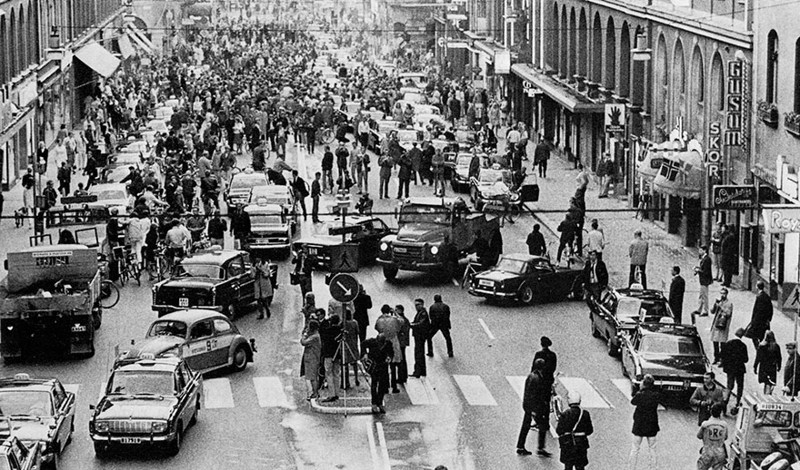 Переход Швеции с левостороннего на правостороннее движение, 1967 год