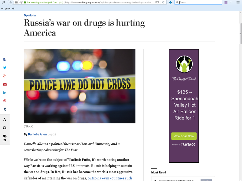 Washington Post: Россия нашла способ ослабить США - наркотики  