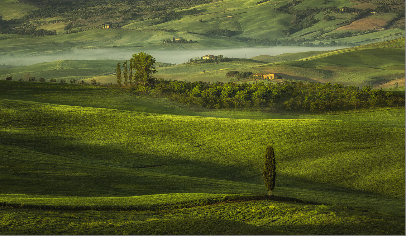 Пейзаж 2. Пасторальный Тосканский пейзаж. Тоскана перед грозой.