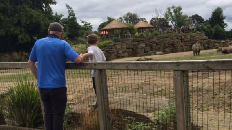 Отец пустил своего ребенка в вольер с носорогами для красивого селфи