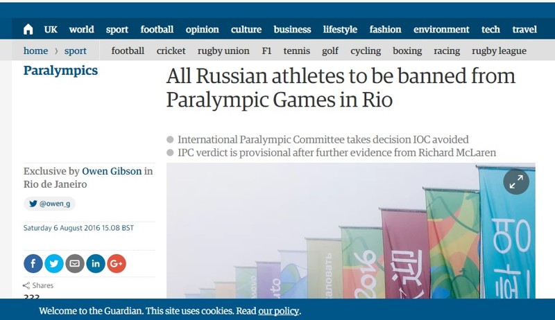 Запад «исключил» Россию из медального зачета, и «отстранил» наших паралимпийцев