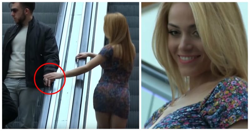 Скрытая камера засняла забавные реакции итальянцев на нежное прикосновение незнакомцев на эскалаторе