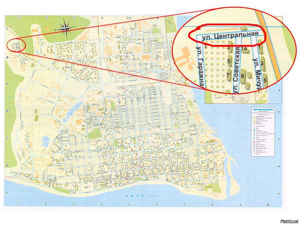 Подробная карта благовещенска амурской области с улицами и номерами домов