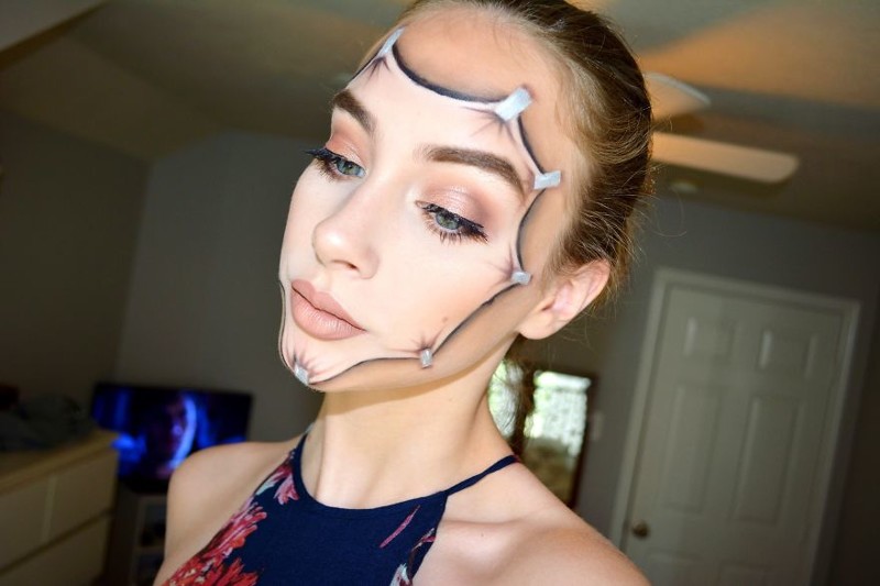Самоучка: эта 15-летняя девочка мастерски делает самый жуткий макияж